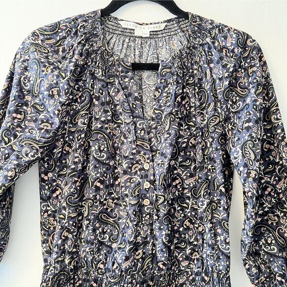 EUC Veronica Beard Karlina Floral 3/4 Sleeve Smocked Button Front Dress- Sz 0 - Picture 6 of 15